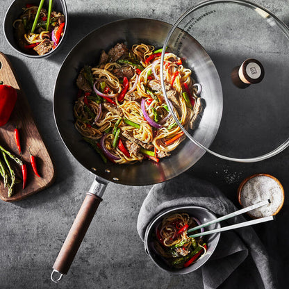 12-inch, Carbon Steel, Wok With Lid