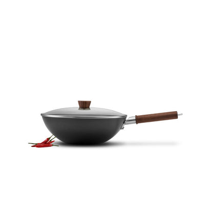 12-inch, Carbon Steel, Wok With Lid