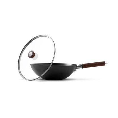 12-inch, Carbon Steel, Wok With Lid