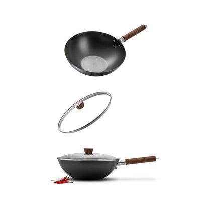 12-inch, Carbon Steel, Wok With Lid