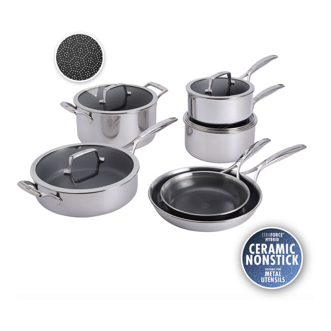10-pc, Ceramic Hybrid Cookware Set