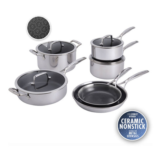 10-pc, Ceramic Hybrid Cookware Set